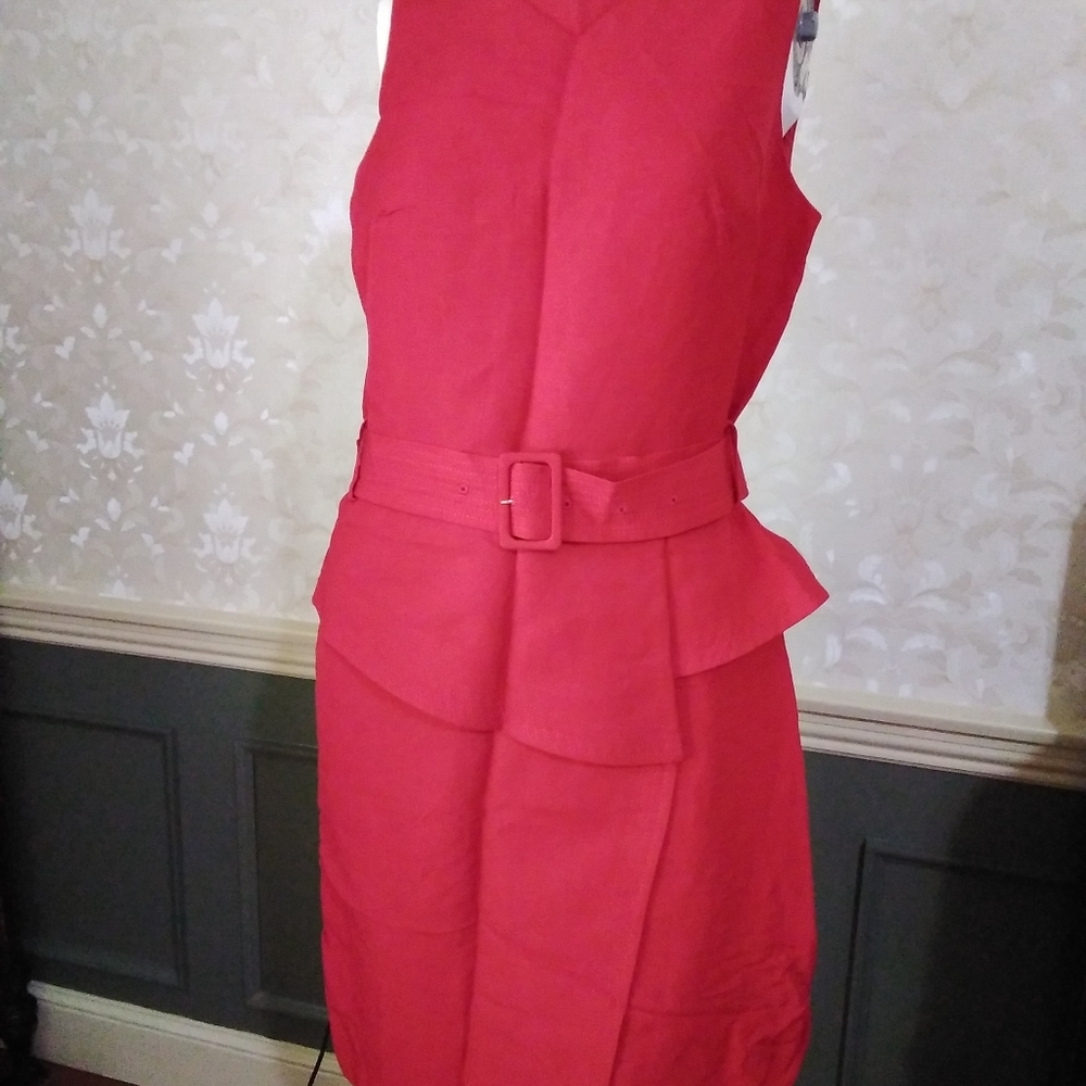 Banana Republic Red Peplum  Utility Dress NWT